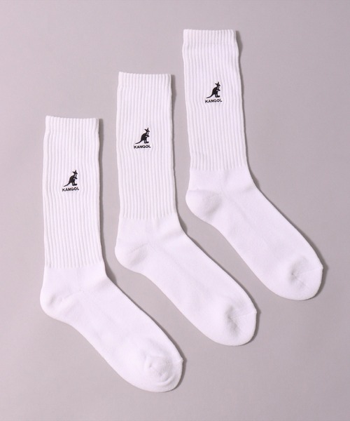 KANGOL（カンゴール）の「(GA)【KANGOL】【3足セット】ブランドロゴマーク クルーソックス（ソックス/靴下・メンズ・オフホワイト/ブラック/その他・23-25cm/25-27CM）」の7枚目の写真