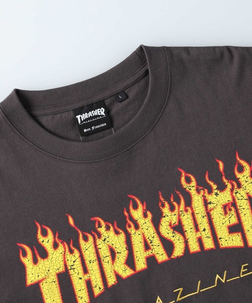 THRASHER(スラッシャー)の「【THRASHER】別注フレイムロゴTシャツ(Tシャツ/カットソー・メンズ・ホワイト/ブラック・M/L/XL)」の6枚目の写真