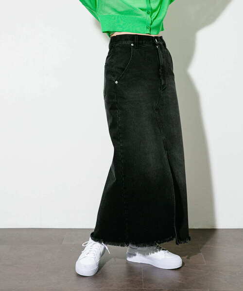 KBF（ケイビーエフ）の「フリンジデニムスカート（スカート・レディース・ライトブルー/ブラック・ONE）」の3枚目の写真