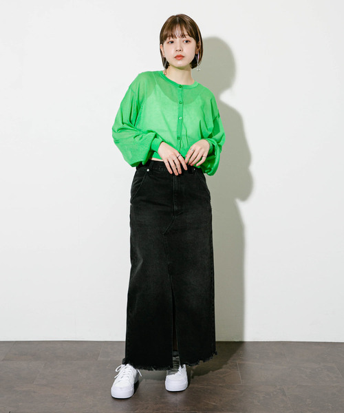 KBF（ケイビーエフ）の「フリンジデニムスカート（スカート・レディース・ライトブルー/ブラック・ONE）」の7枚目の写真