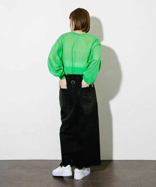 KBF（ケイビーエフ）の「フリンジデニムスカート（スカート・レディース・ライトブルー/ブラック・ONE）」の9枚目の写真