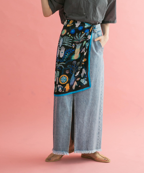 KBF（ケイビーエフ）の「フリンジデニムスカート（スカート・レディース・ライトブルー/ブラック・ONE）」の14枚目の写真