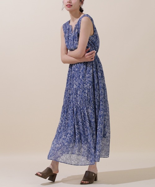 JILL by JILL STUART(ジルバイジルスチュアート)の「◇プリントティアードワンピース(ワンピース・レディース・ダークネイビー/パープル系その他/ブラック系その他/ピンク・FREE)」の3枚目の写真