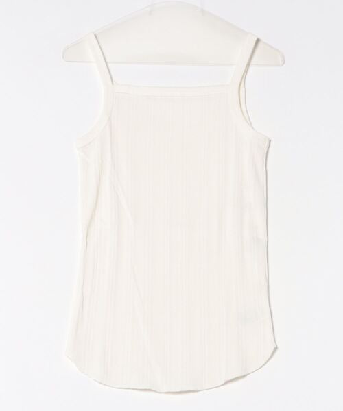 Q（キュー）の「ランダムリブ2wayキャミ（キャミソール・レディース・ホワイト/ブラック/ホワイト系・MEDIUM）」の4枚目の写真