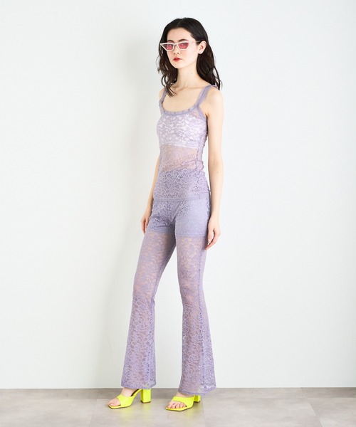 ANNA SUI NYC(アナ スイ エヌ ワイ シー)の「ANNA SUI NYC ストレッチレースタンクトップ(タンクトップ・レディース・ブラック/ホワイト/パープル・FREE)」の9枚目の写真