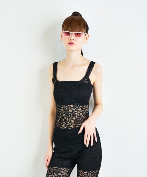 ANNA SUI NYC(アナ スイ エヌ ワイ シー)の「ANNA SUI NYC ストレッチレースタンクトップ(タンクトップ・レディース・ブラック/ホワイト/パープル・FREE)」の10枚目の写真