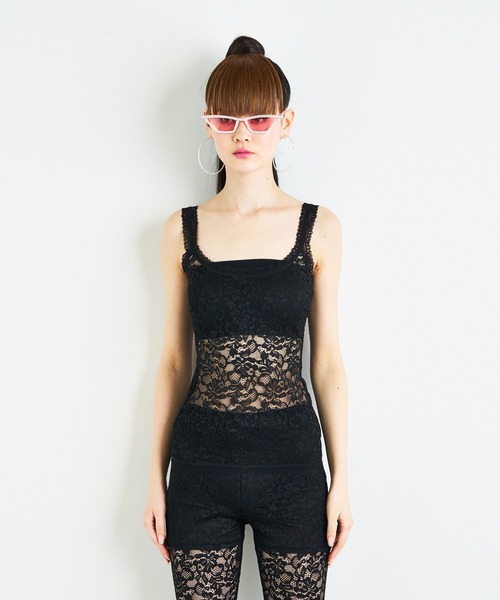 ANNA SUI NYC(アナ スイ エヌ ワイ シー)の「ANNA SUI NYC ストレッチレースタンクトップ(タンクトップ・レディース・ブラック/ホワイト/パープル・FREE)」の11枚目の写真