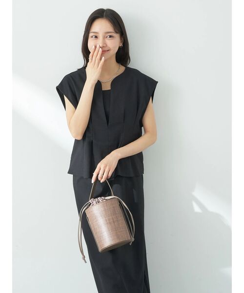 earth music&ecology(アースミュージックアンドエコロジー)の「SET2点ヘリンボーンベスト+キャミドレ(ワンピース・レディース・ブラック/ベージュ/ブラウン・FREE)」の12枚目の写真