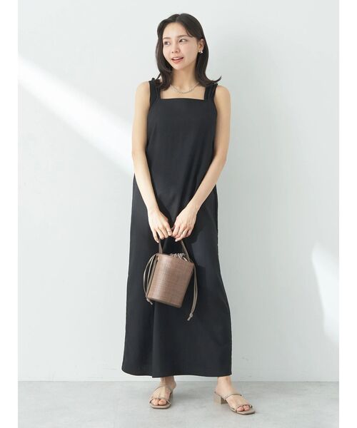 earth music&ecology(アースミュージックアンドエコロジー)の「SET2点ヘリンボーンベスト+キャミドレ(ワンピース・レディース・ブラック/ベージュ/ブラウン・FREE)」の4枚目の写真