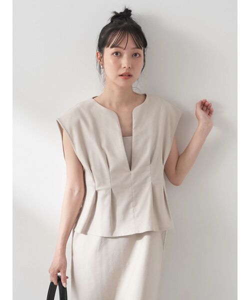 earth music&ecology(アースミュージックアンドエコロジー)の「SET2点ヘリンボーンベスト+キャミドレ(ワンピース・レディース・ブラック/ベージュ/ブラウン・FREE)」の9枚目の写真