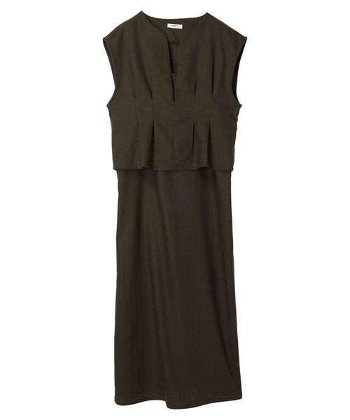 earth music&ecology(アースミュージックアンドエコロジー)の「SET2点ヘリンボーンベスト+キャミドレ(ワンピース・レディース・ブラック/ベージュ/ブラウン・FREE)」の21枚目の写真