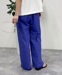 ドット刺繍イージーパンツ