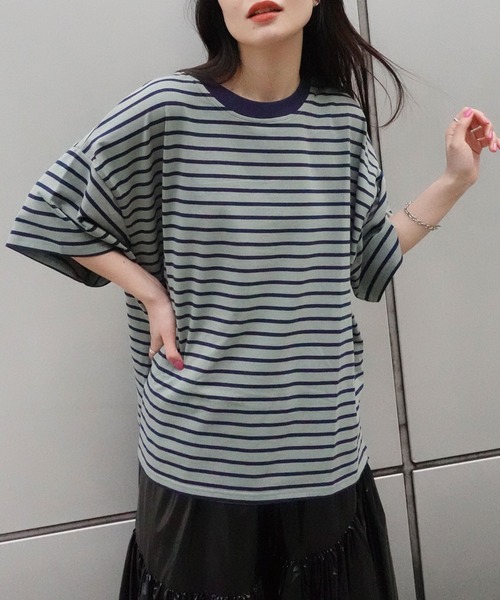 CORNERS by yui カラーボーダー半袖トップス（Tシャツ