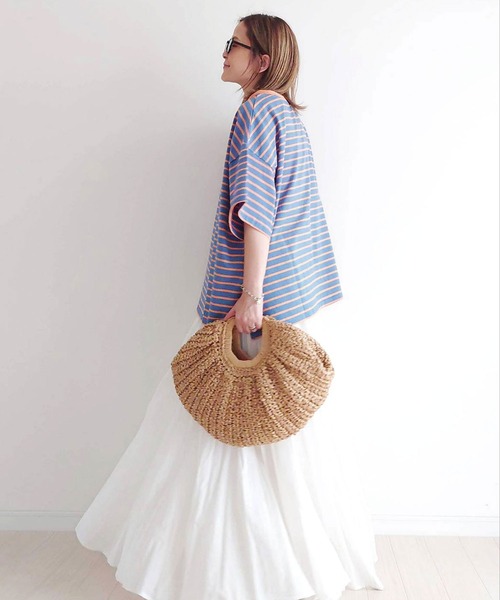 CORNERS(コーナーズ)の「CORNERS by yui カラーボーダー半袖トップス(Tシャツ/カットソー・レディース・ピンク/ネイビー/カーキ/ブルー・M)」の19枚目の写真