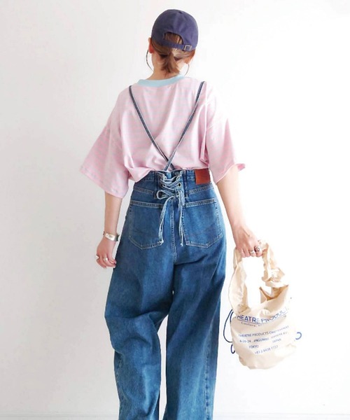 CORNERS(コーナーズ)の「CORNERS by yui カラーボーダー半袖トップス(Tシャツ/カットソー・レディース・ピンク/ネイビー/カーキ/ブルー・M)」の14枚目の写真