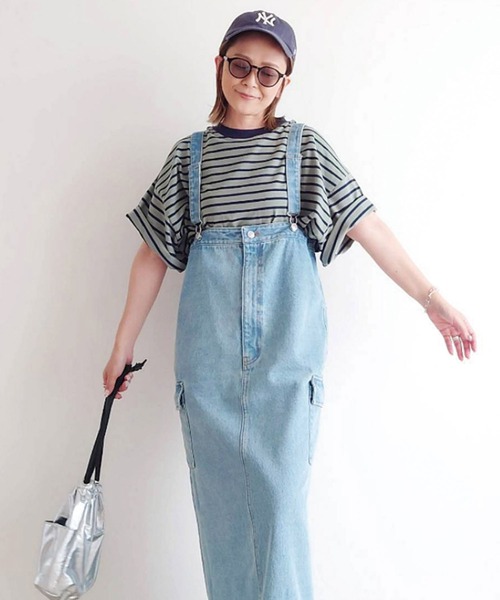 CORNERS(コーナーズ)の「CORNERS by yui カラーボーダー半袖トップス(Tシャツ/カットソー・レディース・ピンク/ネイビー/カーキ/ブルー・M)」の5枚目の写真