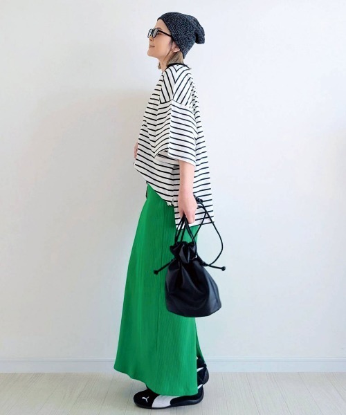 CORNERS（コーナーズ）の「CORNERS by yui カラーボーダー半袖トップス（Tシャツ/カットソー・レディース・ピンク/ネイビー/カーキ/ブルー/レッド/ブラック・M）」の19枚目の写真