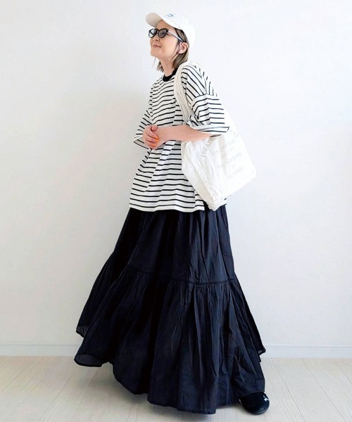 CORNERS（コーナーズ）の「CORNERS by yui カラーボーダー半袖トップス（Tシャツ/カットソー・レディース・ピンク/ネイビー/カーキ/ブルー/レッド/ブラック・M）」の20枚目の写真