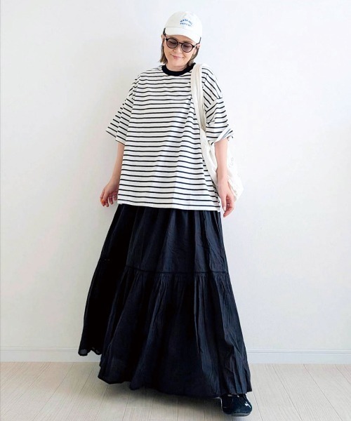 CORNERS（コーナーズ）の「CORNERS by yui カラーボーダー半袖トップス（Tシャツ/カットソー・レディース・ピンク/ネイビー/カーキ/ブルー/レッド/ブラック・M）」の21枚目の写真