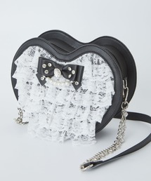 Ank Rouge レース ハート型 ショルダーバッグ ピンク レースティアードハートBag - Ank Rouge(アンクルージュ)の