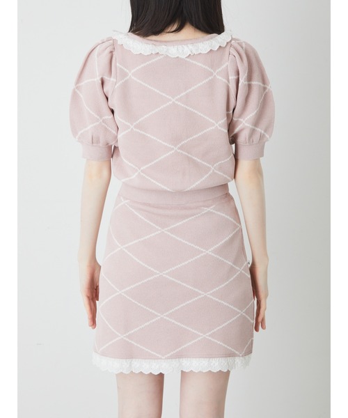 Ank Rouge（アンクルージュ）の「ジャガードニットカーデ（カーディガン/ボレロ・レディース・ホワイト/ブラック/ピンク・M）」の9枚目の写真