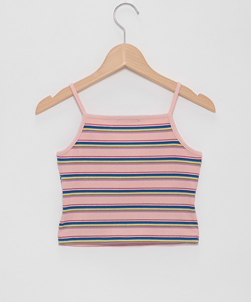by LOVEiT（バイラビット）の「パッドつきマルチボーダーテレコキャミ（キャミソール・キッズ・グリーン/ブルー/ピンク・120cm/140cm/150cm/130cm/160cm）」の11枚目の写真