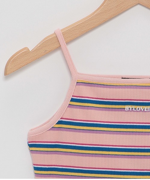 by LOVEiT（バイラビット）の「パッドつきマルチボーダーテレコキャミ（キャミソール・キッズ・グリーン/ブルー/ピンク・120cm/140cm/150cm/130cm/160cm）」の13枚目の写真