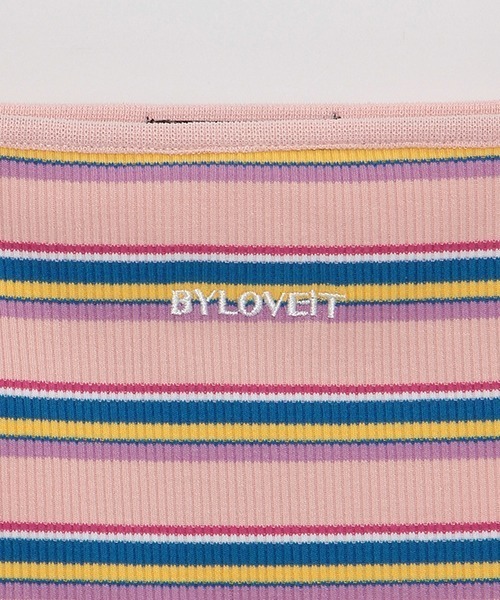 by LOVEiT（バイラビット）の「パッドつきマルチボーダーテレコキャミ（キャミソール・キッズ・グリーン/ブルー/ピンク・120cm/140cm/150cm/130cm/160cm）」の14枚目の写真