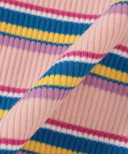 by LOVEiT（バイラビット）の「パッドつきマルチボーダーテレコキャミ（キャミソール・キッズ・グリーン/ブルー/ピンク・120cm/140cm/150cm/130cm/160cm）」の18枚目の写真