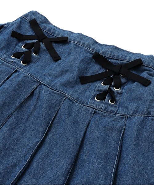 algy（アルジー）の「レースアッププリーツスカート（スカート・キッズ・インディゴブルー/ミント/グレー・XX-SMALL/X-SMALL/MEDIUM/SMALL）」の14枚目の写真