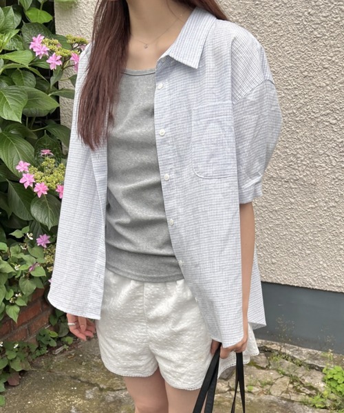 GIUNON（ジウノン）の「backless shirring camisole / バックレスシャーリングキャミソール（キャミソール・レディース・アイボリー/グレー/ネイビー・FREE）」の5枚目の写真