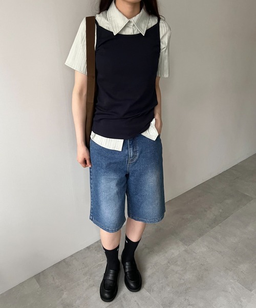 GIUNON（ジウノン）の「backless shirring camisole / バックレスシャーリングキャミソール（キャミソール・レディース・アイボリー/グレー/ネイビー・FREE）」の22枚目の写真