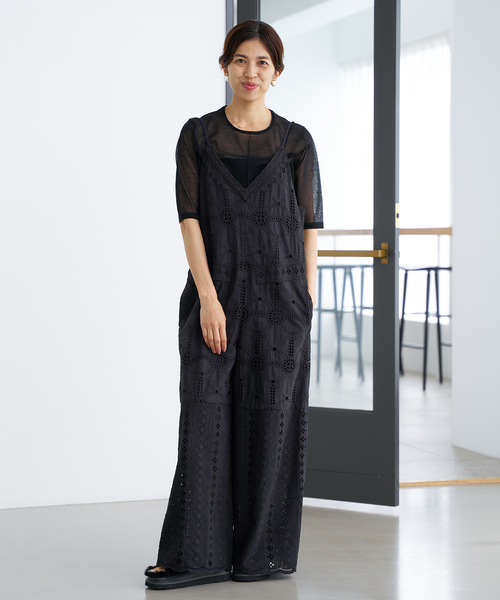 IENA（イエナ）の「《追加3》レースオールインワン（つなぎ/オールインワン・レディース・ブラック/ブラウン・38/36）」の4枚目の写真