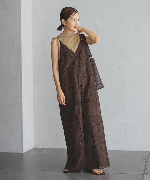 IENA（イエナ）の「《追加3》レースオールインワン（つなぎ/オールインワン・レディース・ブラック/ブラウン・38/36）」の8枚目の写真