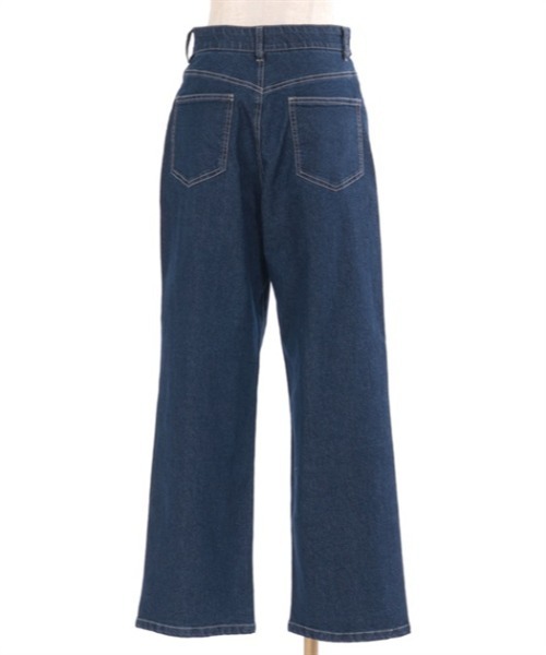 axes femme（アクシーズファム）の「調整ボタン付デニムパンツ（デニム 