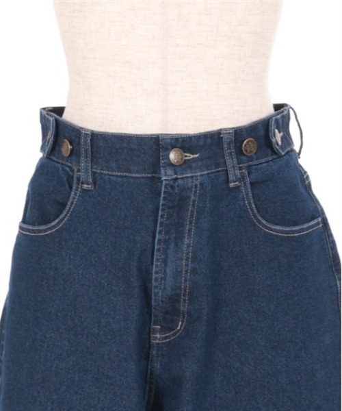 axes femme（アクシーズファム）の「調整ボタン付デニムパンツ（デニム 