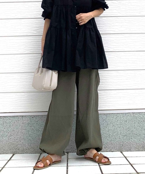 Q（キュー）の「カーゴワイドパンツ（カーゴパンツ・レディース・カーキ/ネイビー・MEDIUM）」の18枚目の写真