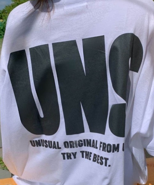 Dalfwin（ダールフィン）の「韓国ファッション UNSビッグロゴ半袖Tシャツ（Tシャツ/カットソー・レディース・ホワイト/ブラック・FREE）」の8枚目の写真