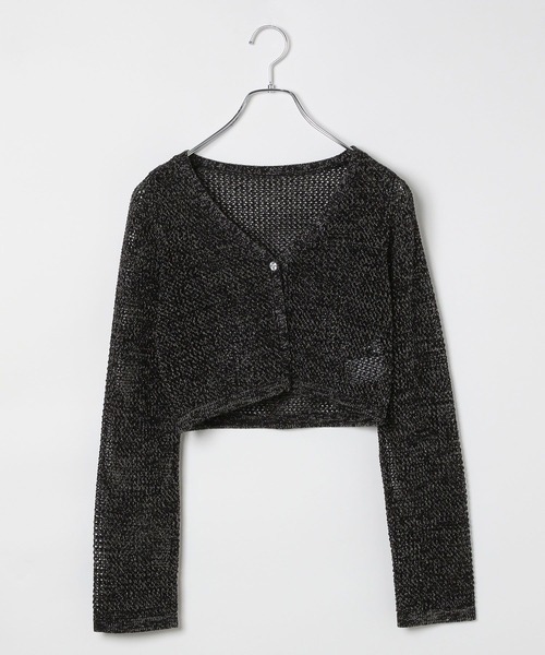 GLOBAL WORK(グローバルワーク)の「メッシュニットカーディガン/AND YUA ANY/115774(カーディガン/ボレロ・キッズ・ライトイエロー/ブラック・FREE)」の12枚目の写真