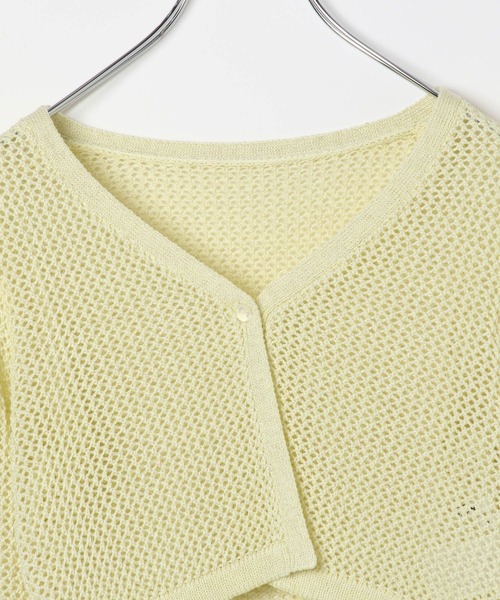 GLOBAL WORK(グローバルワーク)の「メッシュニットカーディガン/AND YUA ANY/115774(カーディガン/ボレロ・キッズ・ライトイエロー/ブラック・FREE)」の10枚目の写真