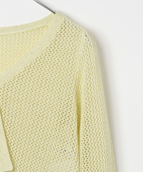 GLOBAL WORK(グローバルワーク)の「メッシュニットカーディガン/AND YUA ANY/115774(カーディガン/ボレロ・キッズ・ライトイエロー/ブラック・FREE)」の9枚目の写真