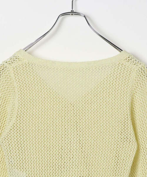 GLOBAL WORK(グローバルワーク)の「メッシュニットカーディガン/AND YUA ANY/115774(カーディガン/ボレロ・キッズ・ライトイエロー/ブラック・FREE)」の5枚目の写真