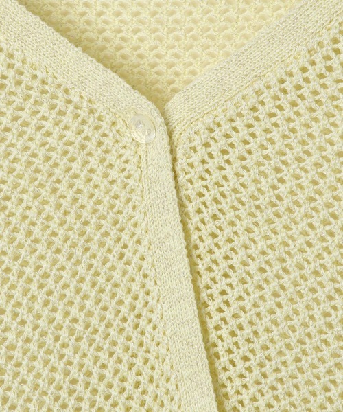 GLOBAL WORK(グローバルワーク)の「メッシュニットカーディガン/AND YUA ANY/115774(カーディガン/ボレロ・キッズ・ライトイエロー/ブラック・FREE)」の4枚目の写真