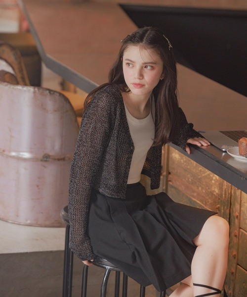 GLOBAL WORK(グローバルワーク)の「メッシュニットカーディガン/AND YUA ANY/115774(カーディガン/ボレロ・キッズ・ライトイエロー/ブラック・FREE)」の17枚目の写真