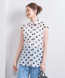 UNITED ARROWS | オーガンジー プリント ノースリーブ シャツ(シャツ/ブラウス)