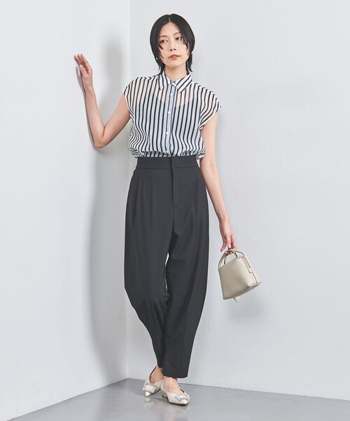 UNITED ARROWS(ユナイテッドアローズ)の「オーガンジー プリント ノースリーブ シャツ(シャツ/ブラウス・レディース・ホワイト/ネイビー/ブラック・FREE)」の11枚目の写真