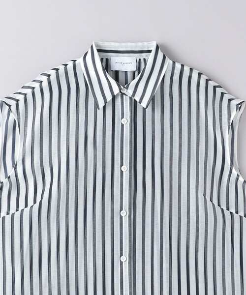 UNITED ARROWS(ユナイテッドアローズ)の「オーガンジー プリント ノースリーブ シャツ(シャツ/ブラウス・レディース・ホワイト/ネイビー/ブラック・FREE)」の19枚目の写真