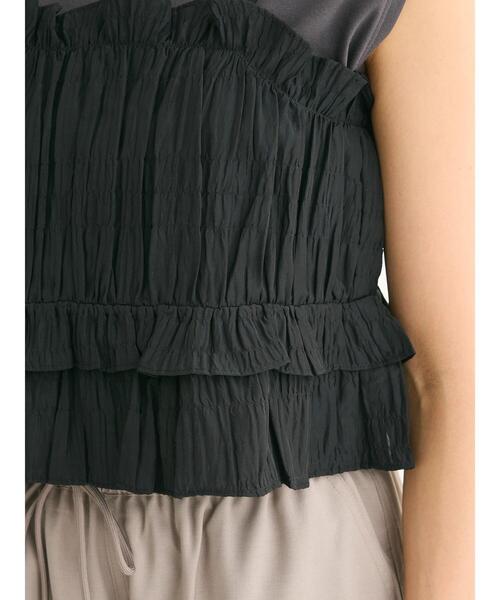 Green　Parks（グリーンパークス）の「シャーリングキャミビスチェ（キャミソール・レディース・ブラック/ホワイト系その他2・FREE）」の11枚目の写真