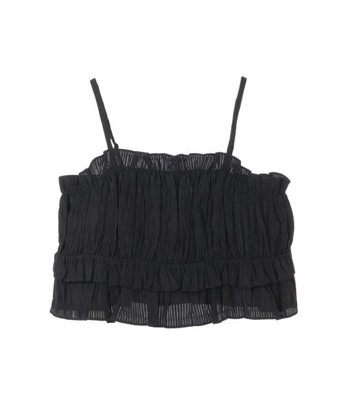 Green　Parks（グリーンパークス）の「シャーリングキャミビスチェ（キャミソール・レディース・ブラック/ホワイト系その他2・FREE）」の2枚目の写真