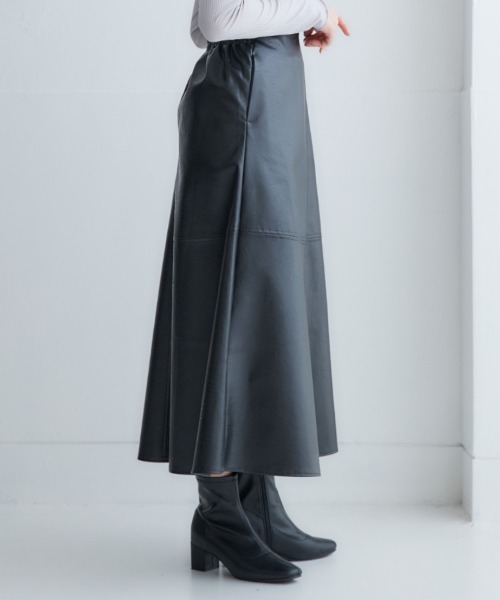 nissen（ニッセン）の「ロング丈フェイクレザースカート（スカート・レディース・ブラック/ブラウン・LL/L/M/S）」の15枚目の写真